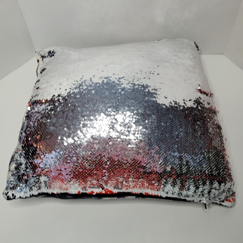 Wahnee Flip Sequins Zipper Throw Pillow - Picture 3 of 12